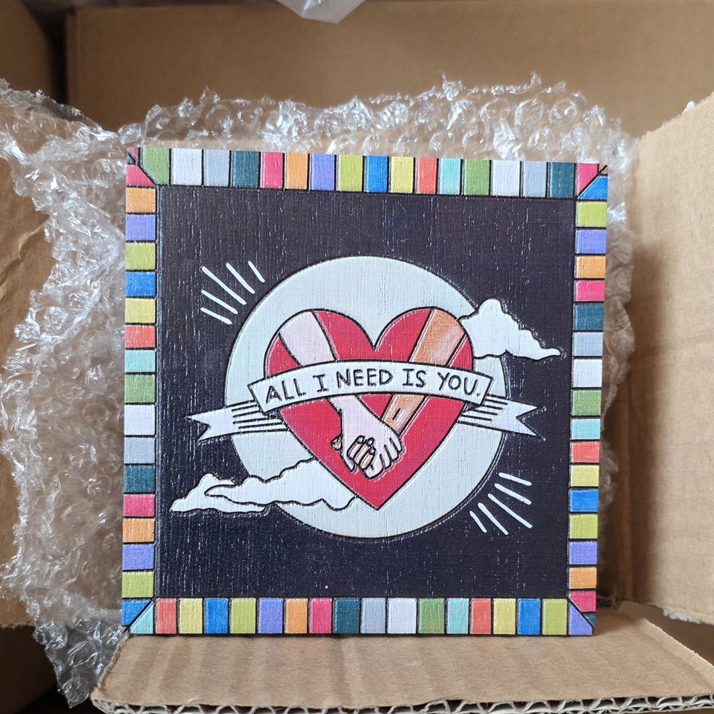 Colorful Heart Art Block